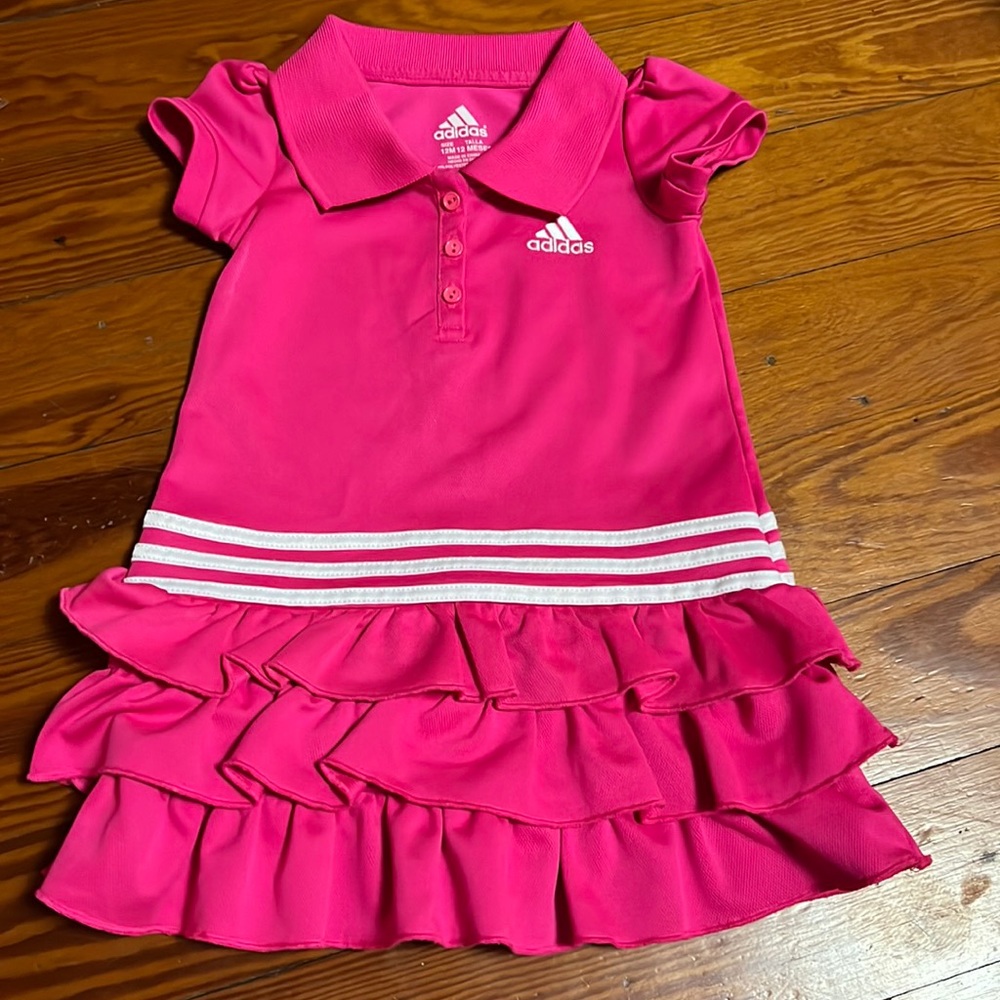 Pink Collared adidas dress size 12months